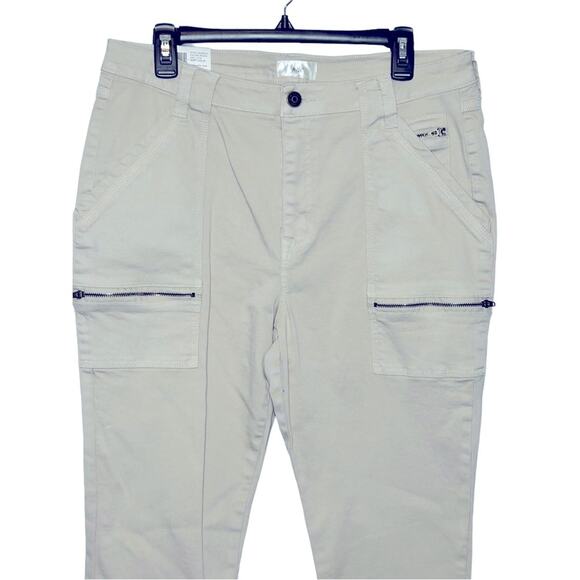 Joie Park Cargo Pants Peyote Tan Khaki NWT Size 14/32 — Utility Skinny Zip-Ankle - Picture 6 of 15